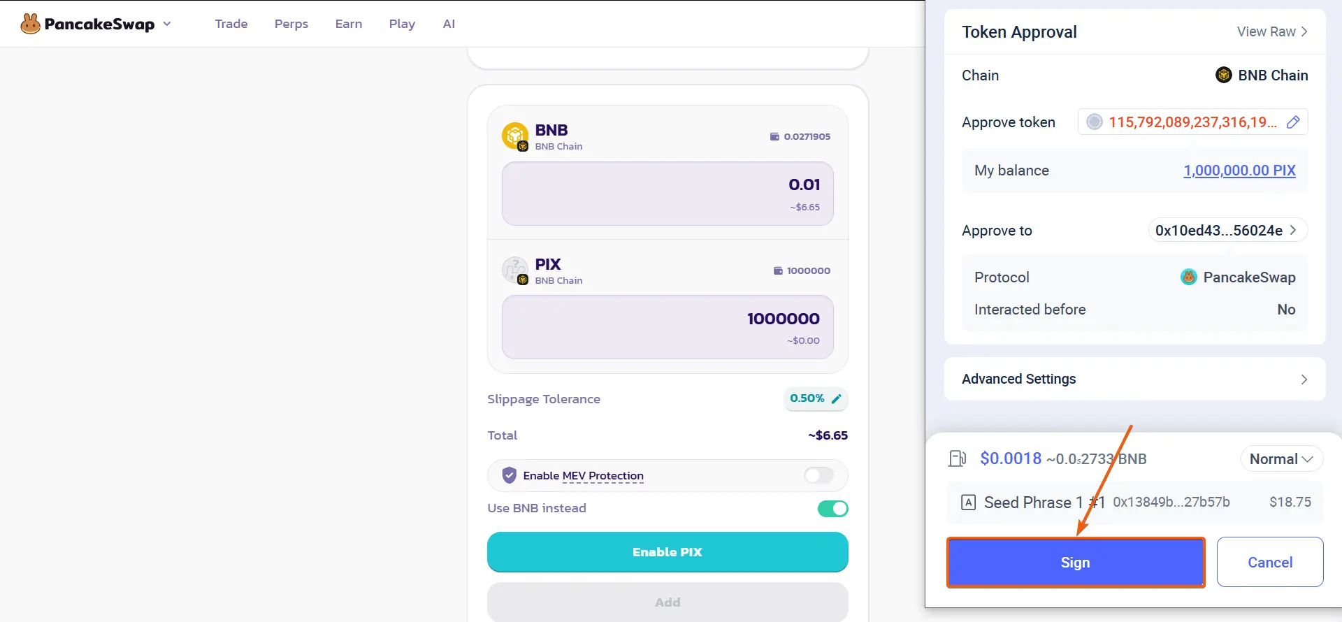 PancakeSwap liquidity guide, step 10