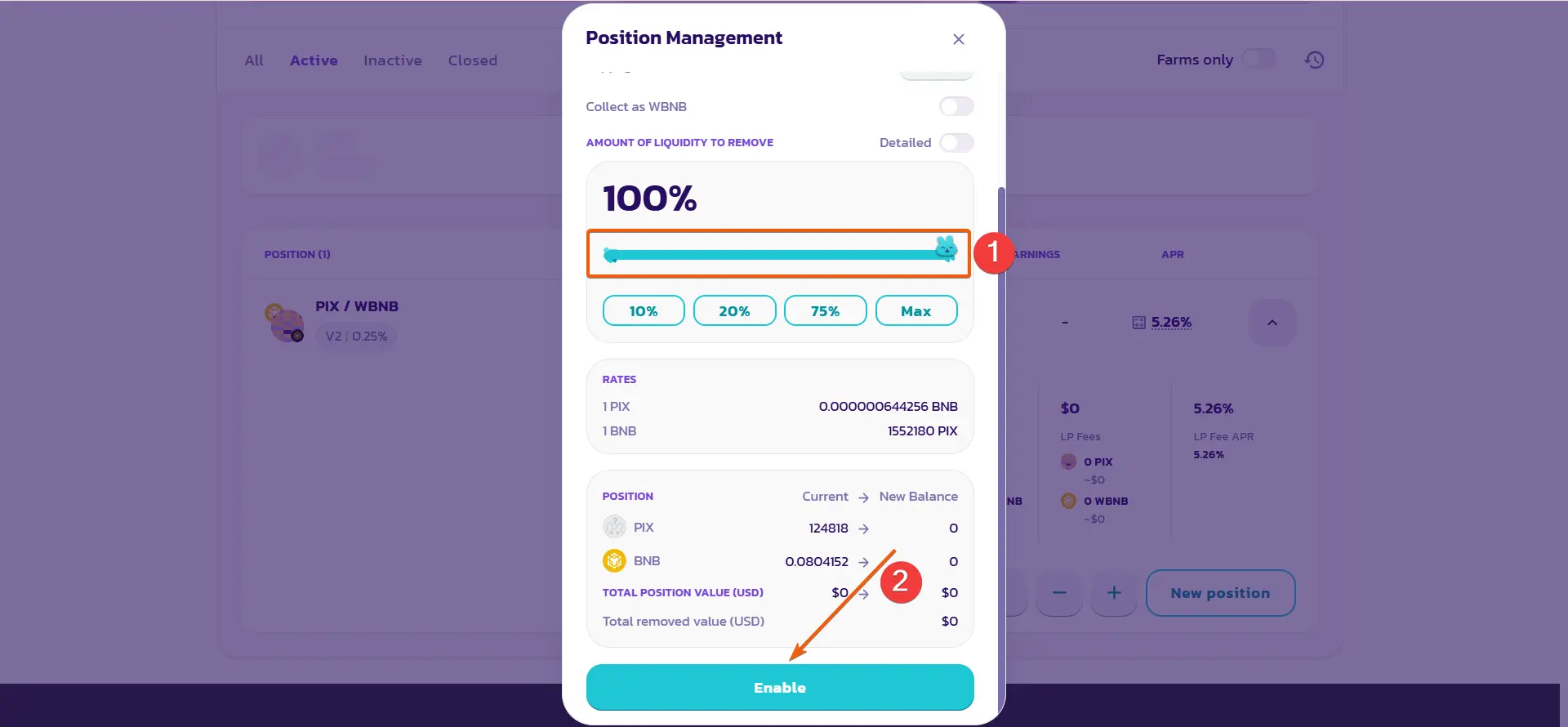 PancakeSwap liquidity guide, step 18
