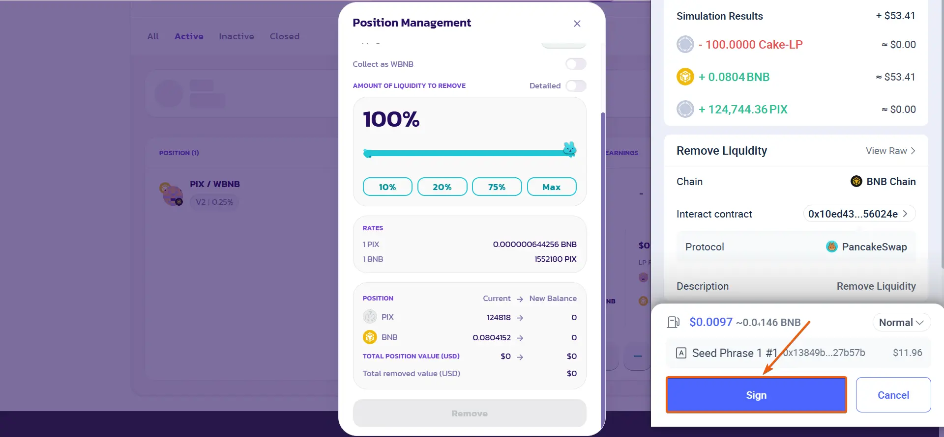 PancakeSwap liquidity guide, step 21