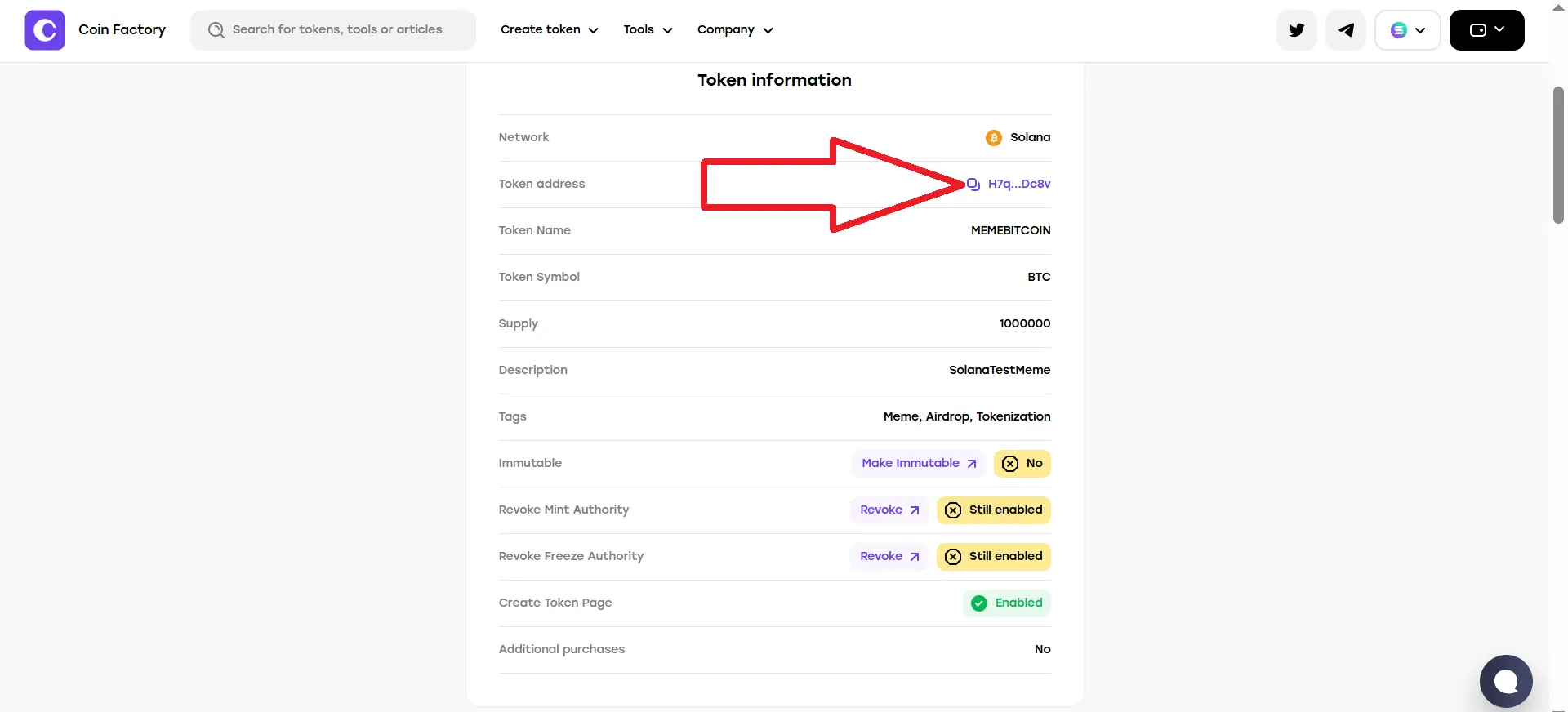 Solana honeypot token, step 6