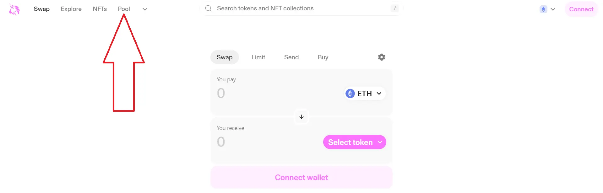 Uniswap liquidity guide, step 1