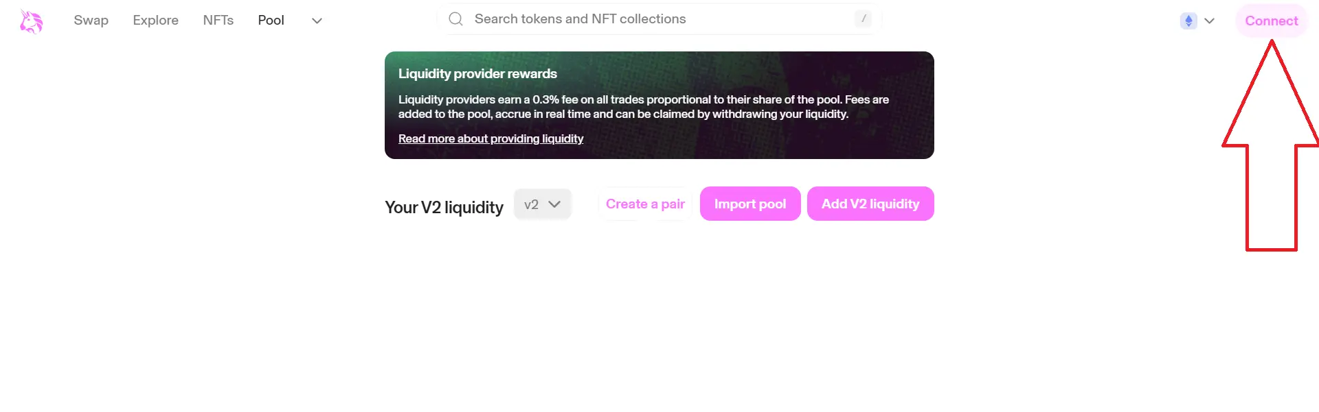 Uniswap liquidity guide, step 2