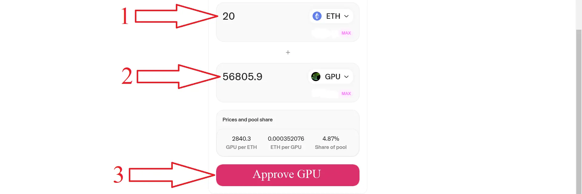 Uniswap liquidity guide, step 5