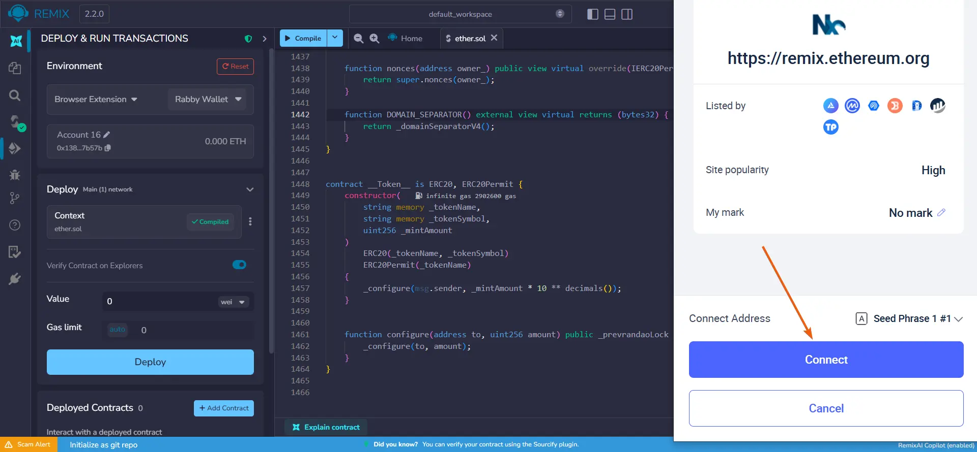 How to Create a Honeypot Token, step 11