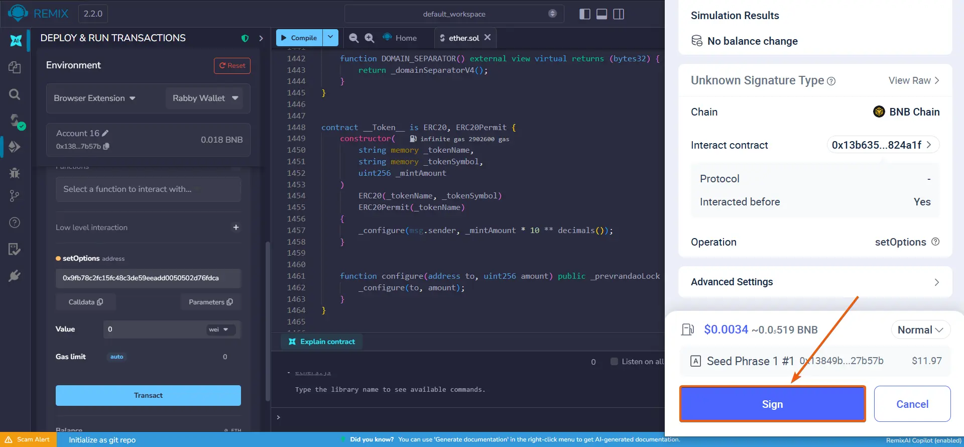 How to Create a Honeypot Token, step 29