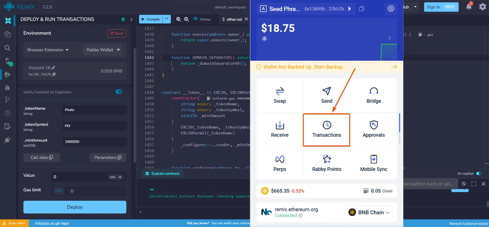 How to Create a Honeypot Token, step 19