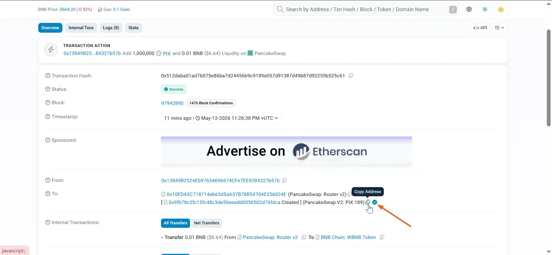 How to Create a Honeypot Token, step 25