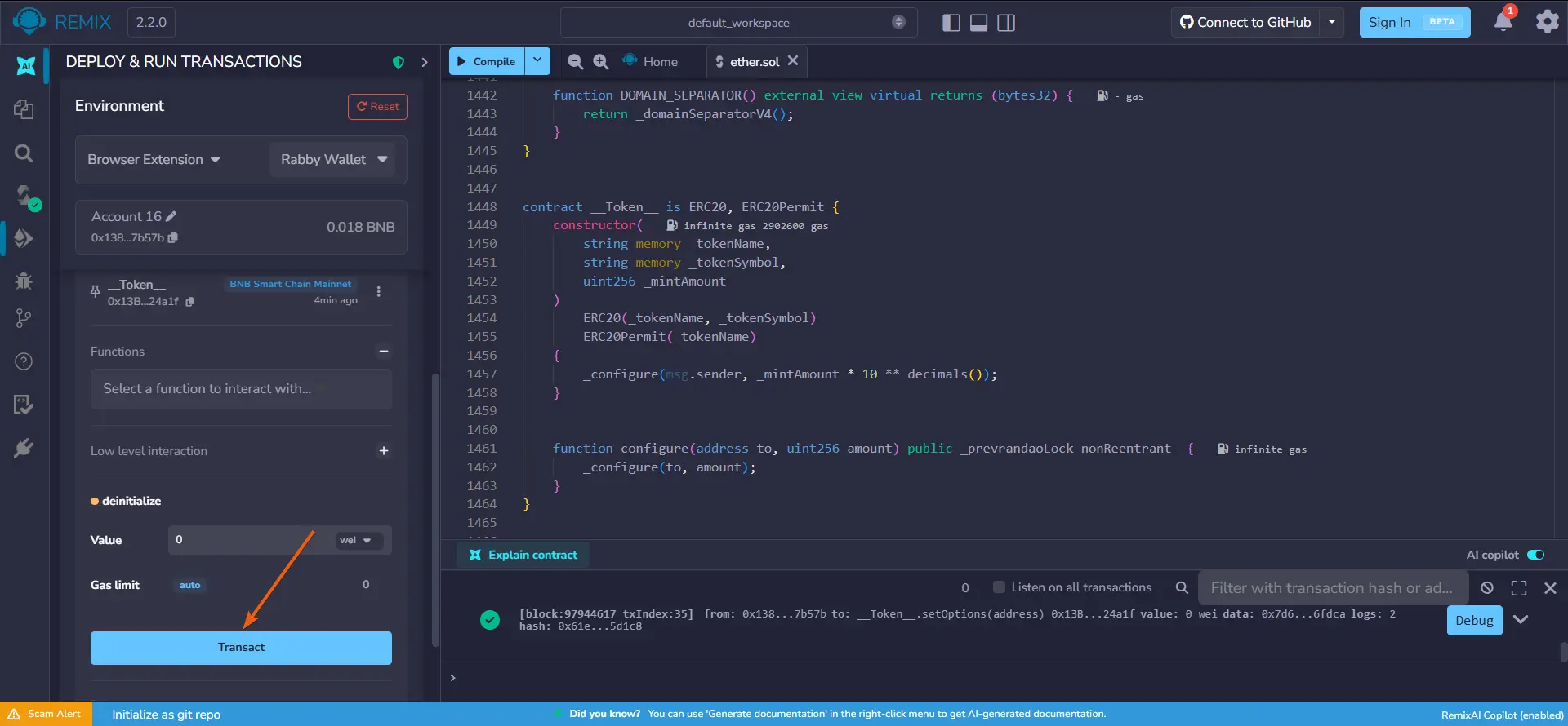 How to Create a Honeypot Token, step 32