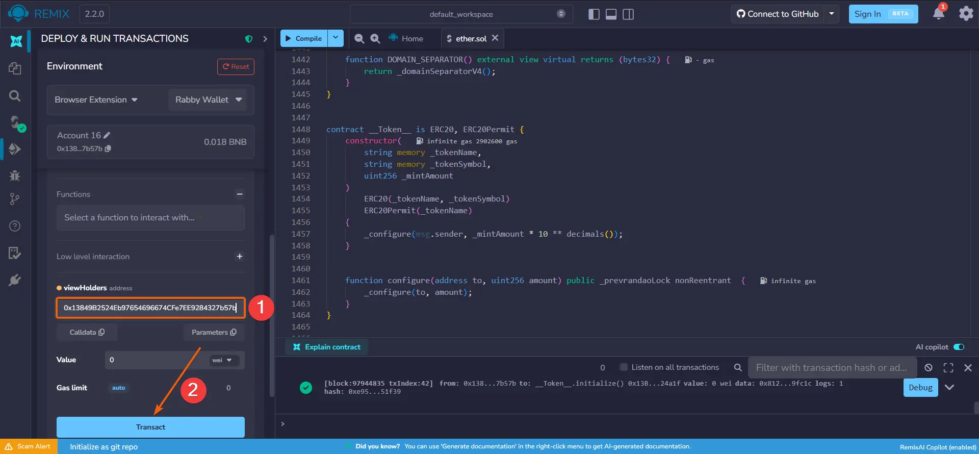 How to Create a Honeypot Token, step 37